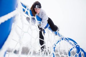 Man Vs. Mountain 5k winter obstacle in Downtown Mt. Pleasant, Michigan_Net Climbing Girl
