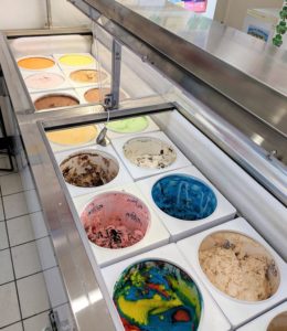 Pickard Street Citgo Ice Cream Selection with 16 different hard serve flavors.