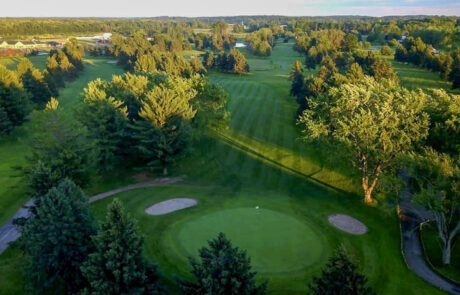 Aerial view of The Pines golf course.