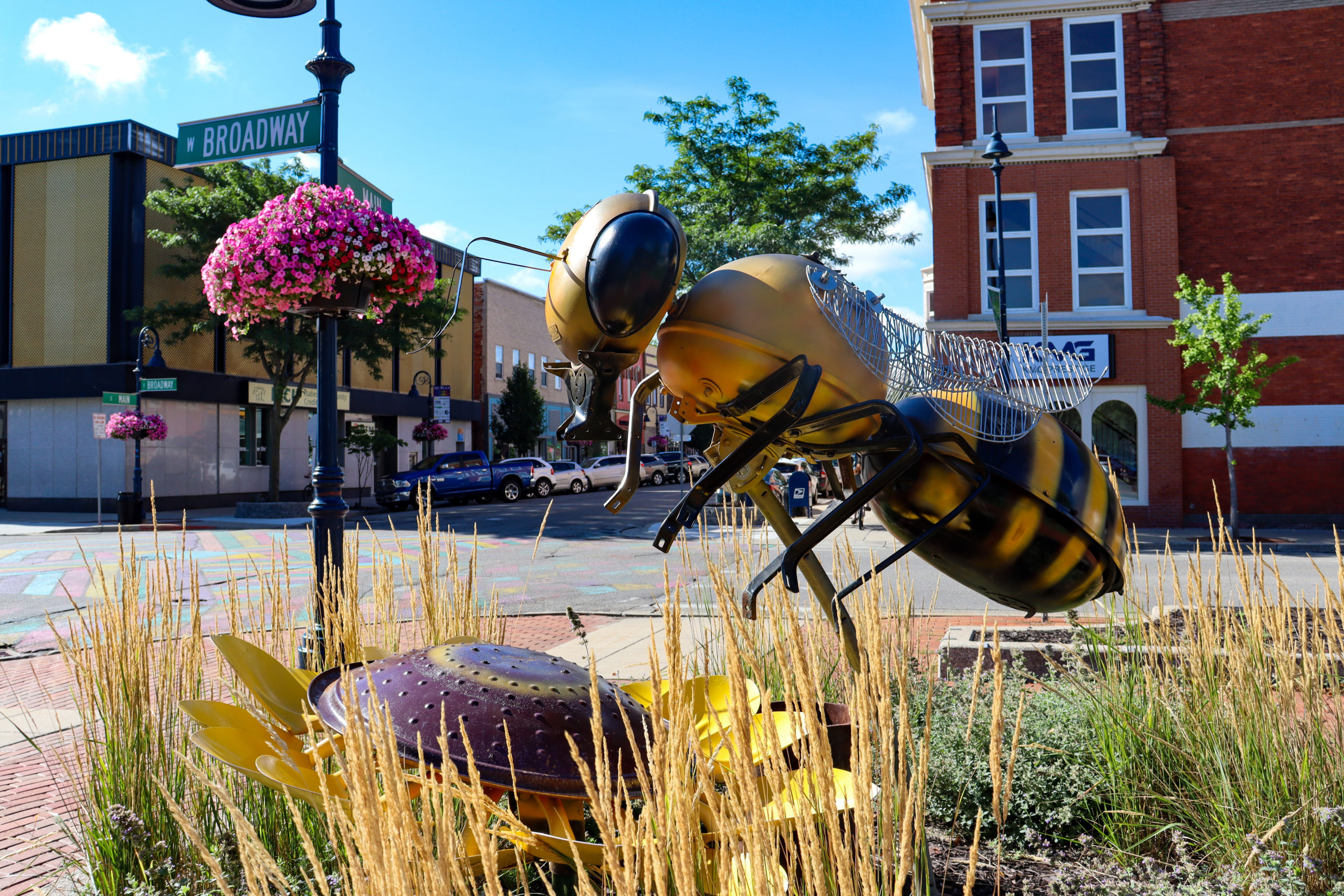 Bee sculpture in downtown Mt. Pleasant.