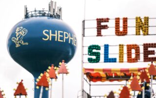 The Shepherd Maple Syrup Festival top of fun slide.