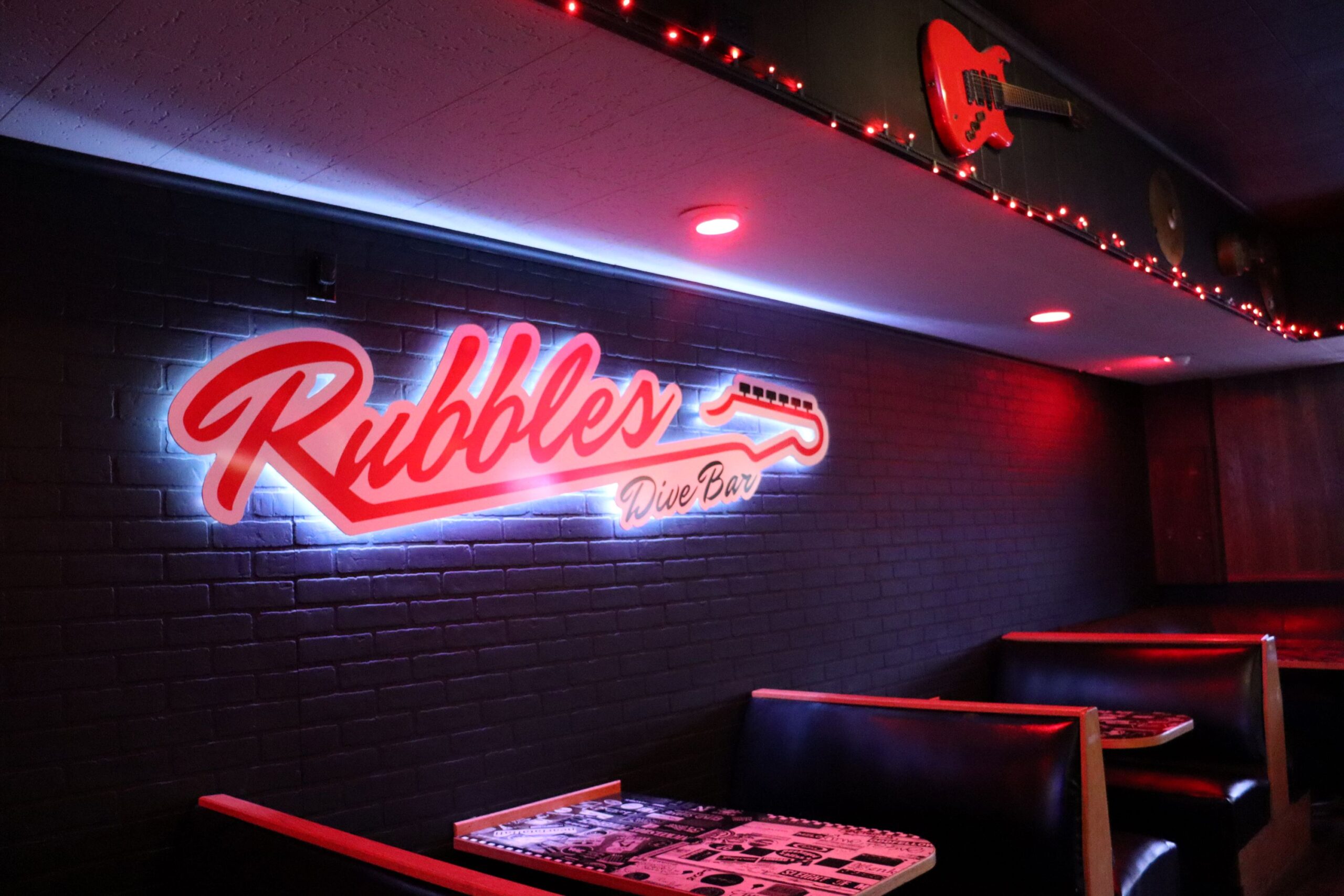 Interior of Rubbles Bar.