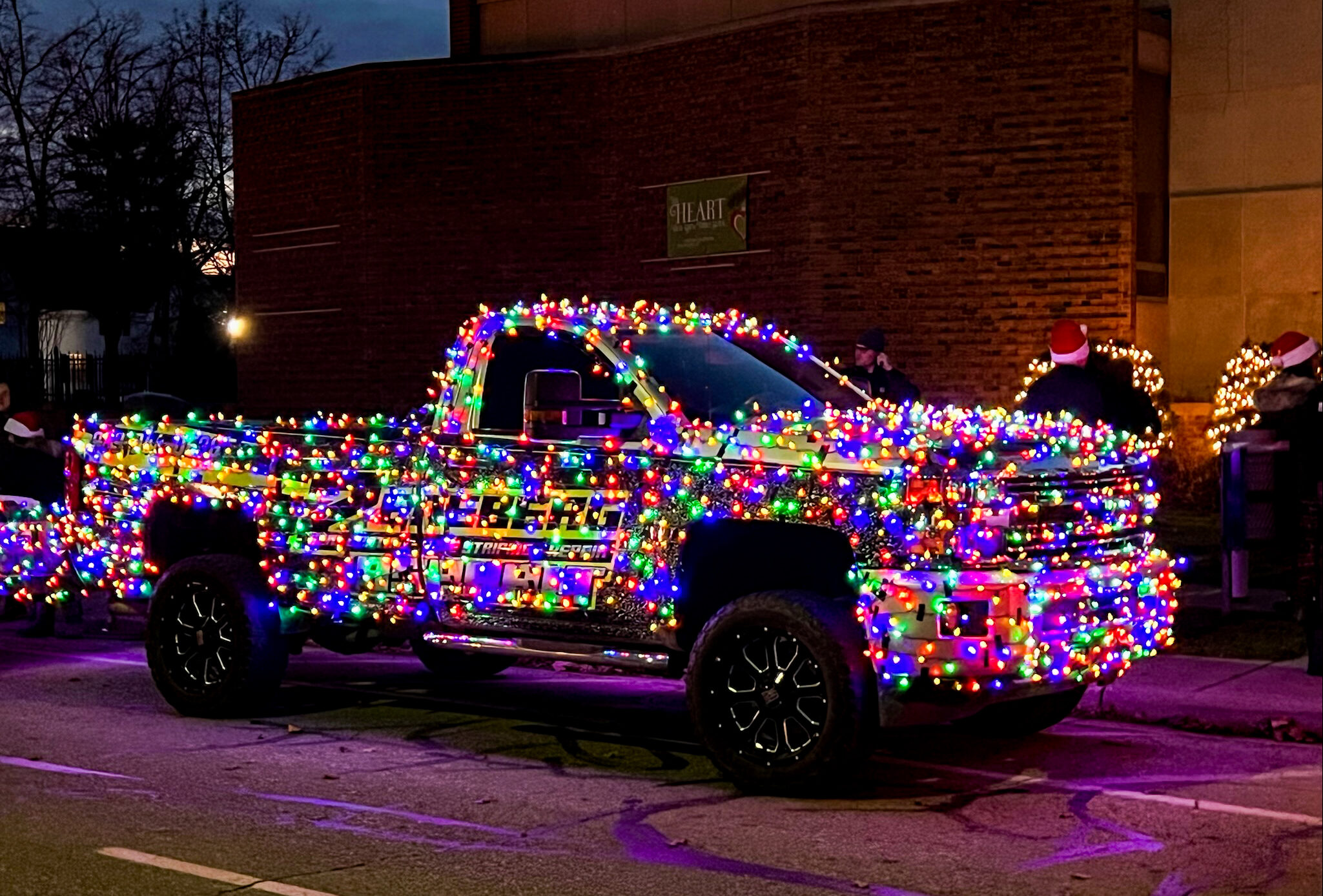 Lighted truck during the Mt. Pleasant Christmas Celebration parade.