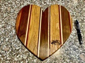 Heart shaped cutting board.