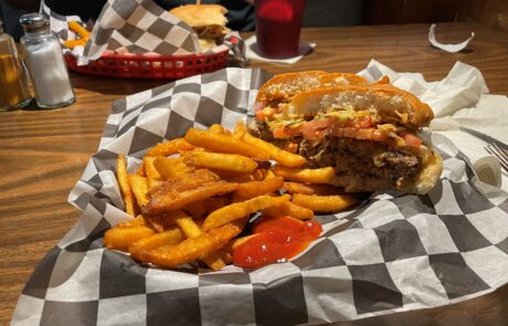 Freddie's burger and fries.