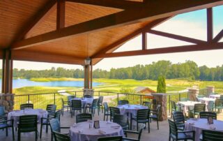 The Quarry Grill patio at Buck's Run Golf Club.