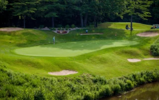 Group of men golfing on PohlCat Golf Course