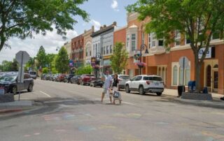 Shoppers in downtown Mt. Pleasant